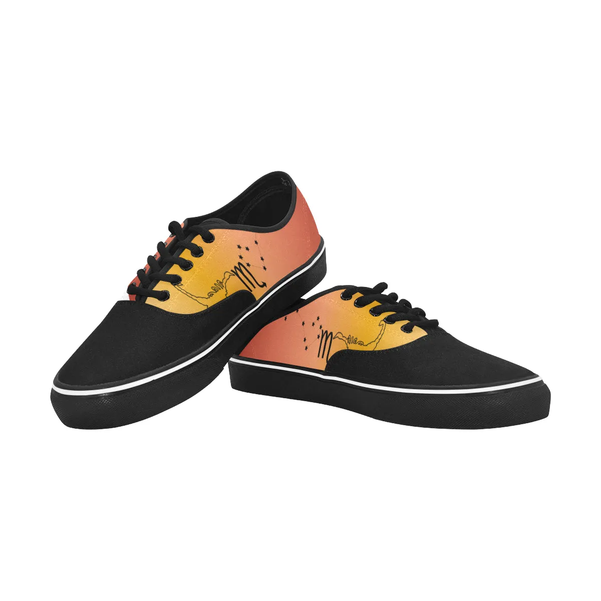 Men's Scorpio Zodiac Print Canvas Low Top Shoes