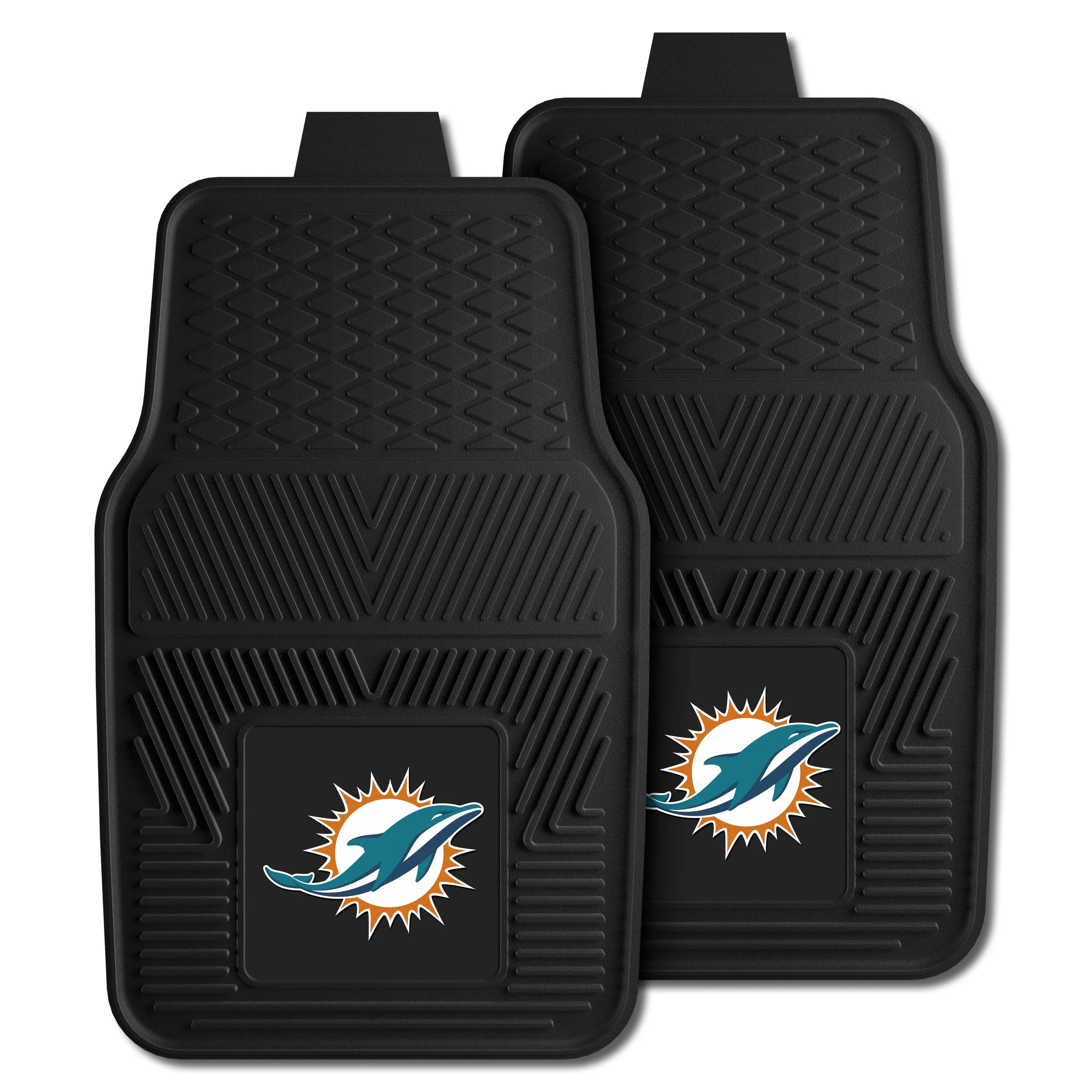 Miami Dolphins Heavy Duty Car Mat Set - 2 Pieces