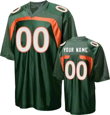 Miami Hurricanes Customizable College Football Jersey