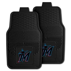 Miami Marlins Heavy Duty Car Mat Set - 2 Pieces