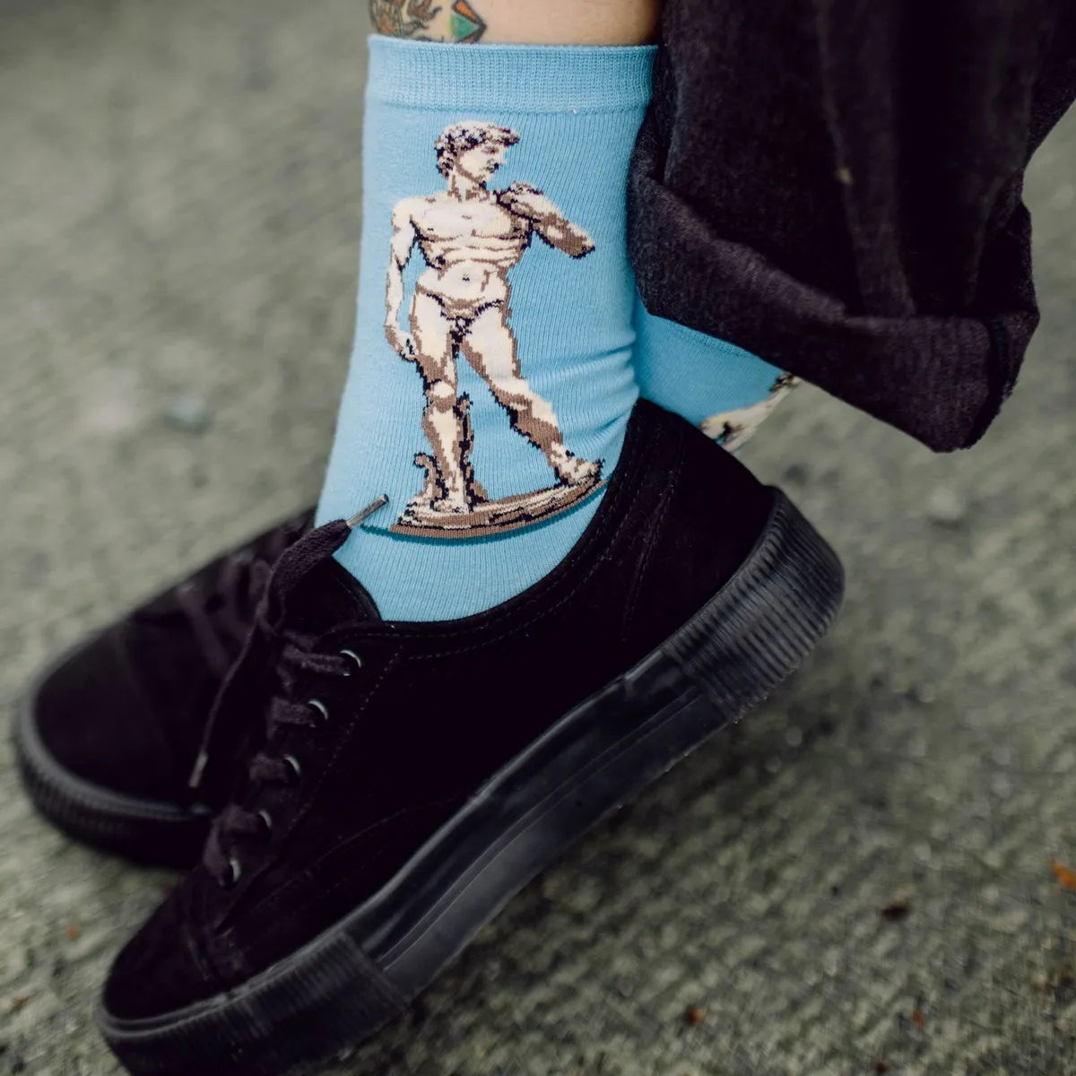 Michaelangelo's David Printed Quarter Length Socks