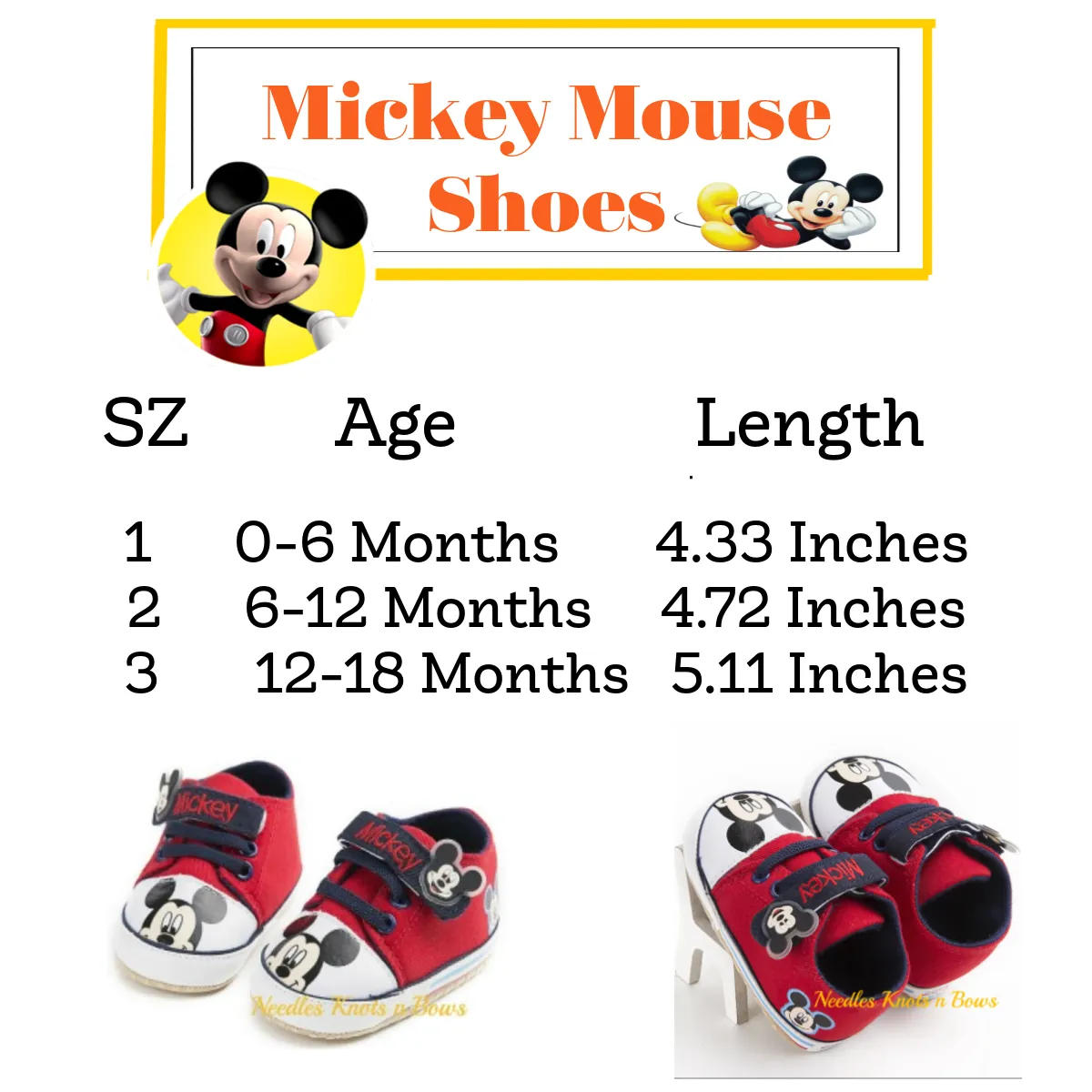 Mickey Mouse Canvas Pre Walker Crib Shoes