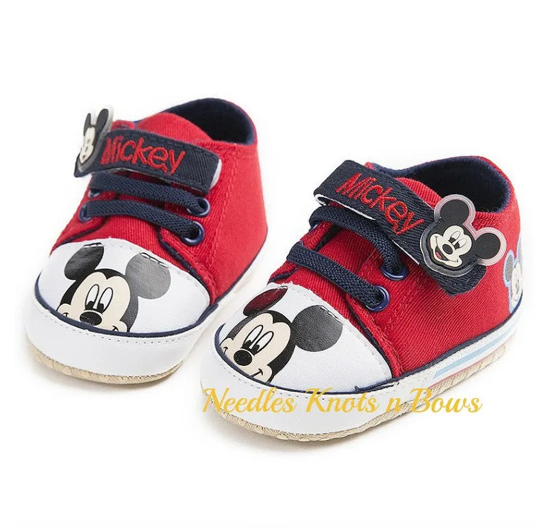 Mickey Mouse Canvas Pre Walker Crib Shoes