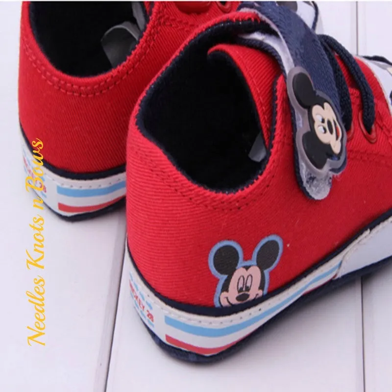 Mickey Mouse Canvas Pre Walker Crib Shoes