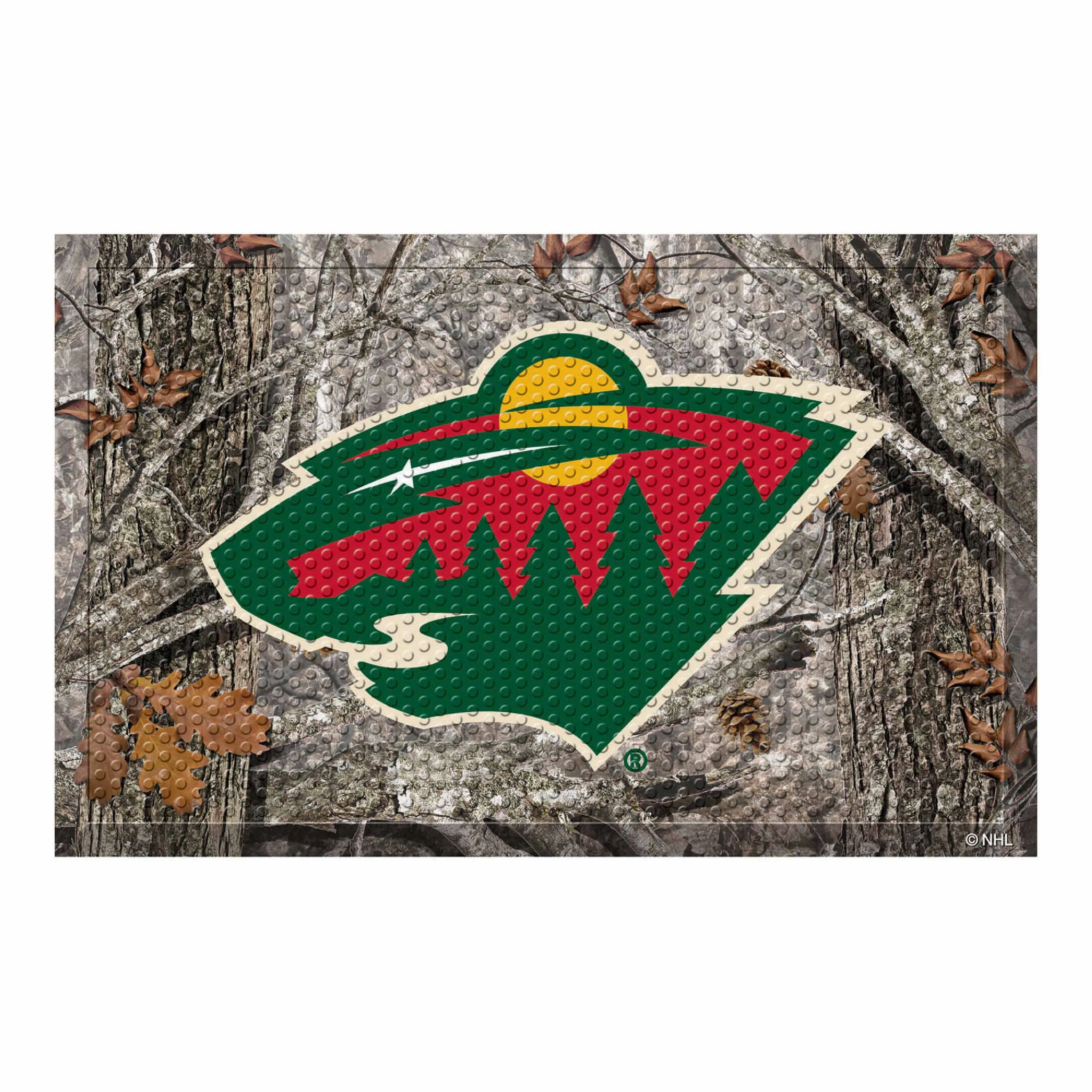 Minnesota Wild Rubber Scraper Door Mat Camo