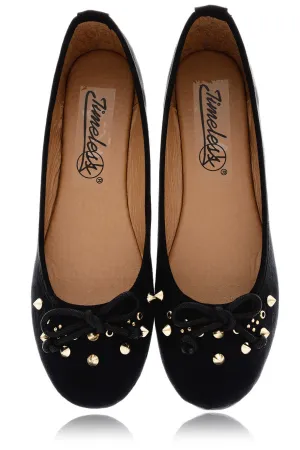 NADINE Black Suede Ballerinas