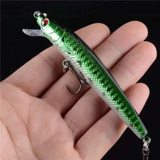 New 1pcs Hard Plastic Minnow Lure 3D Eyes Crankbait Wobbler Artificial Bait 10CM/8.5G Fishing Tackle