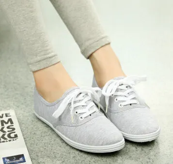 New 2017 women canvas shoes breathable fashion brand women flat shoes woman white shoes plus size 35-42