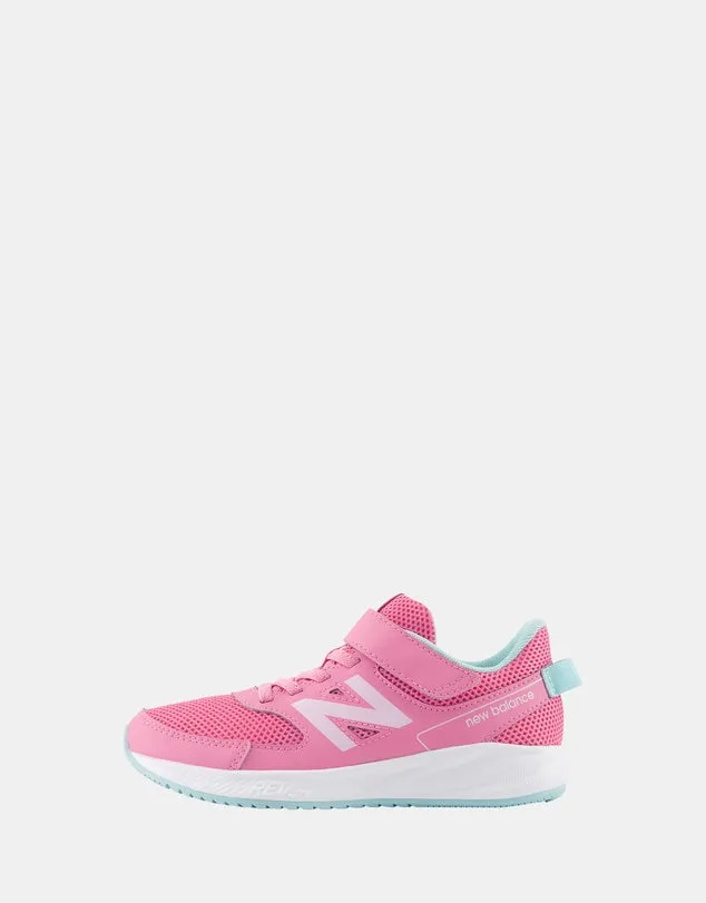 NEW BALANCE KIDS 570 HOOK N' LOOP PINK SHOES