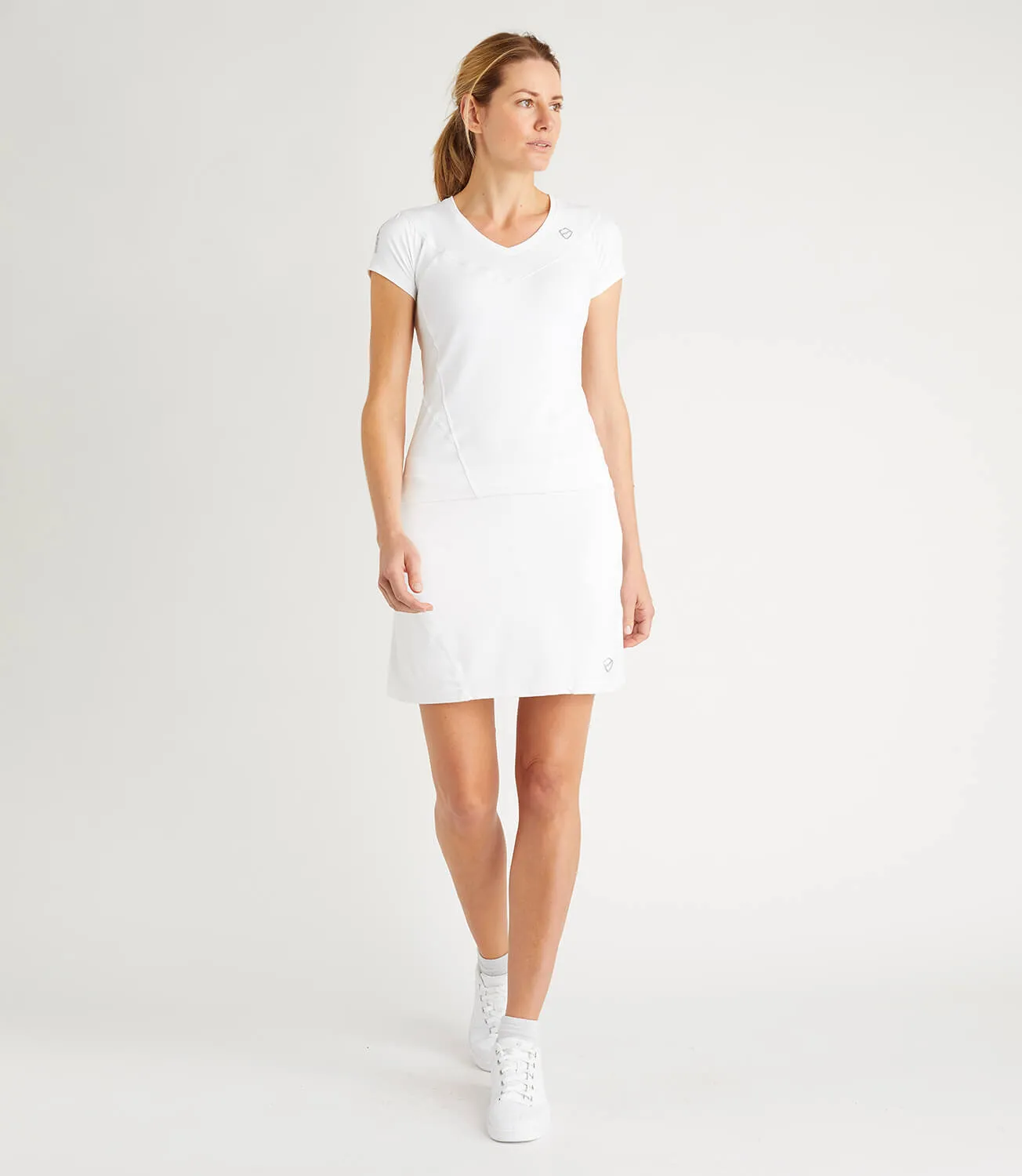 Nicole Technical V Neck Tee - White