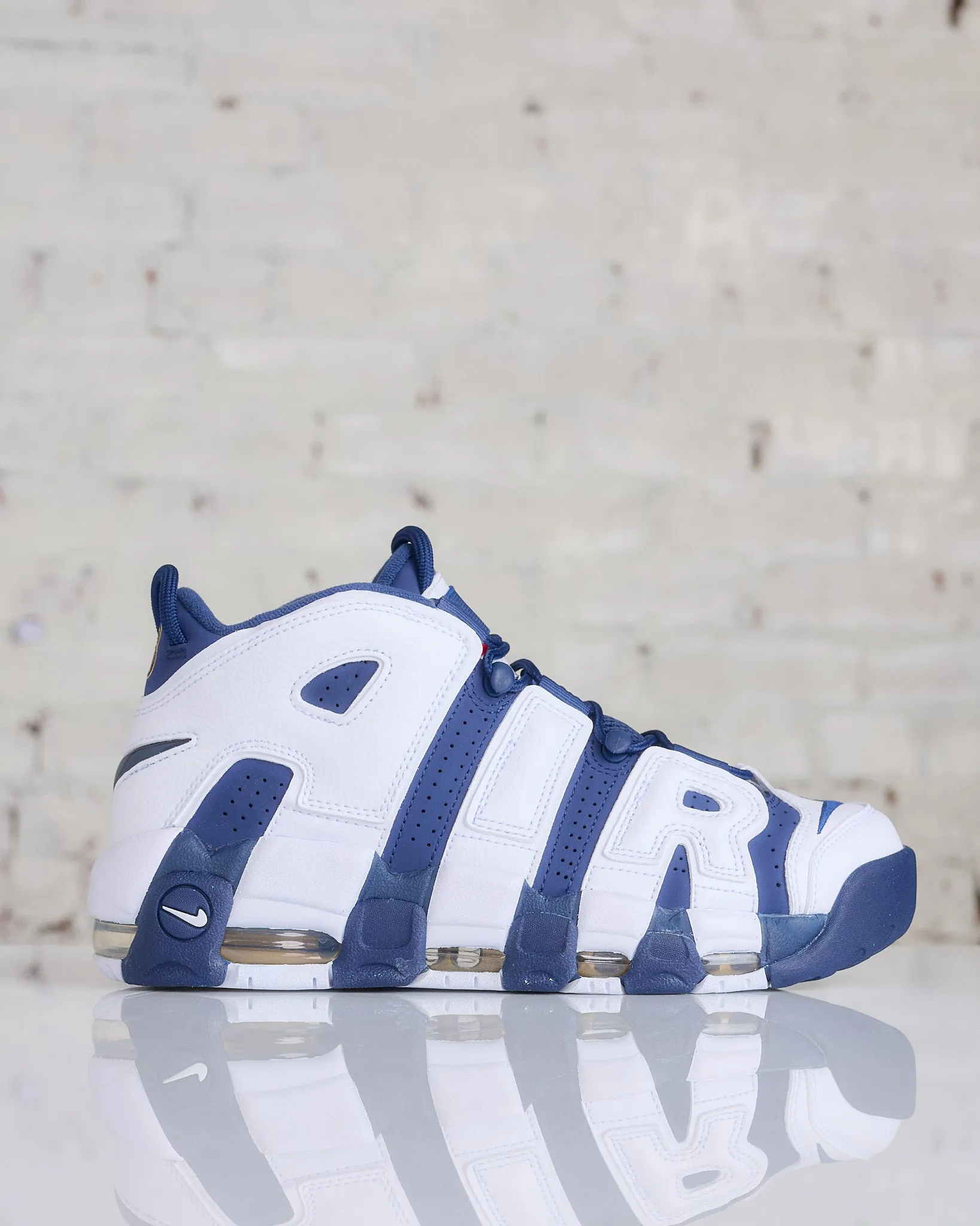 Nike Men's Air More Uptempo '96 White/Midnight Navy-Metallic Gold