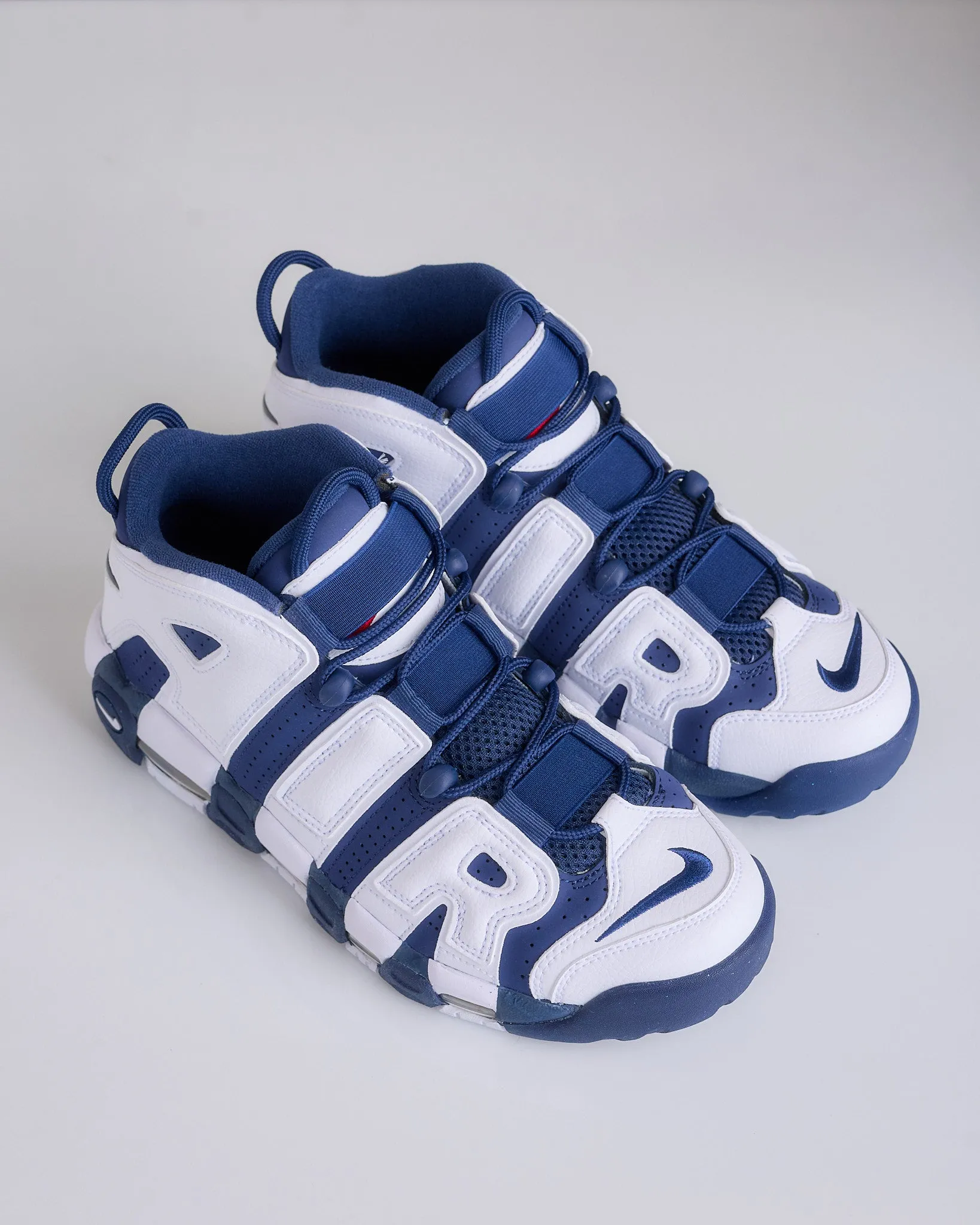 Nike Men's Air More Uptempo '96 White/Midnight Navy-Metallic Gold