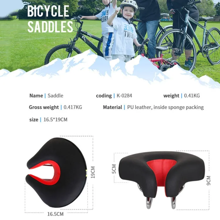 Noseless Bicycle Saddle Mountain Bike Thickened  Soft Cushion(Green)