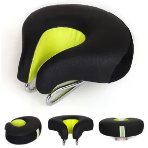 Noseless Bicycle Saddle Mountain Bike Thickened  Soft Cushion(Green)