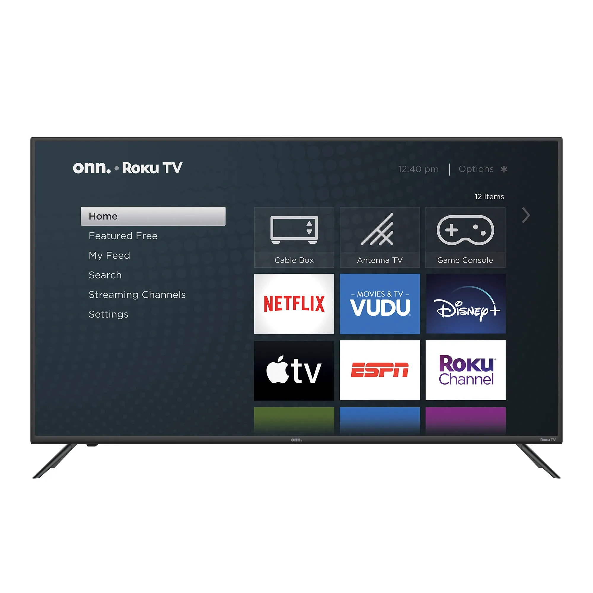 Onn. 55" Class 4K UHD HDR Roku Smart LED TV (100012586)