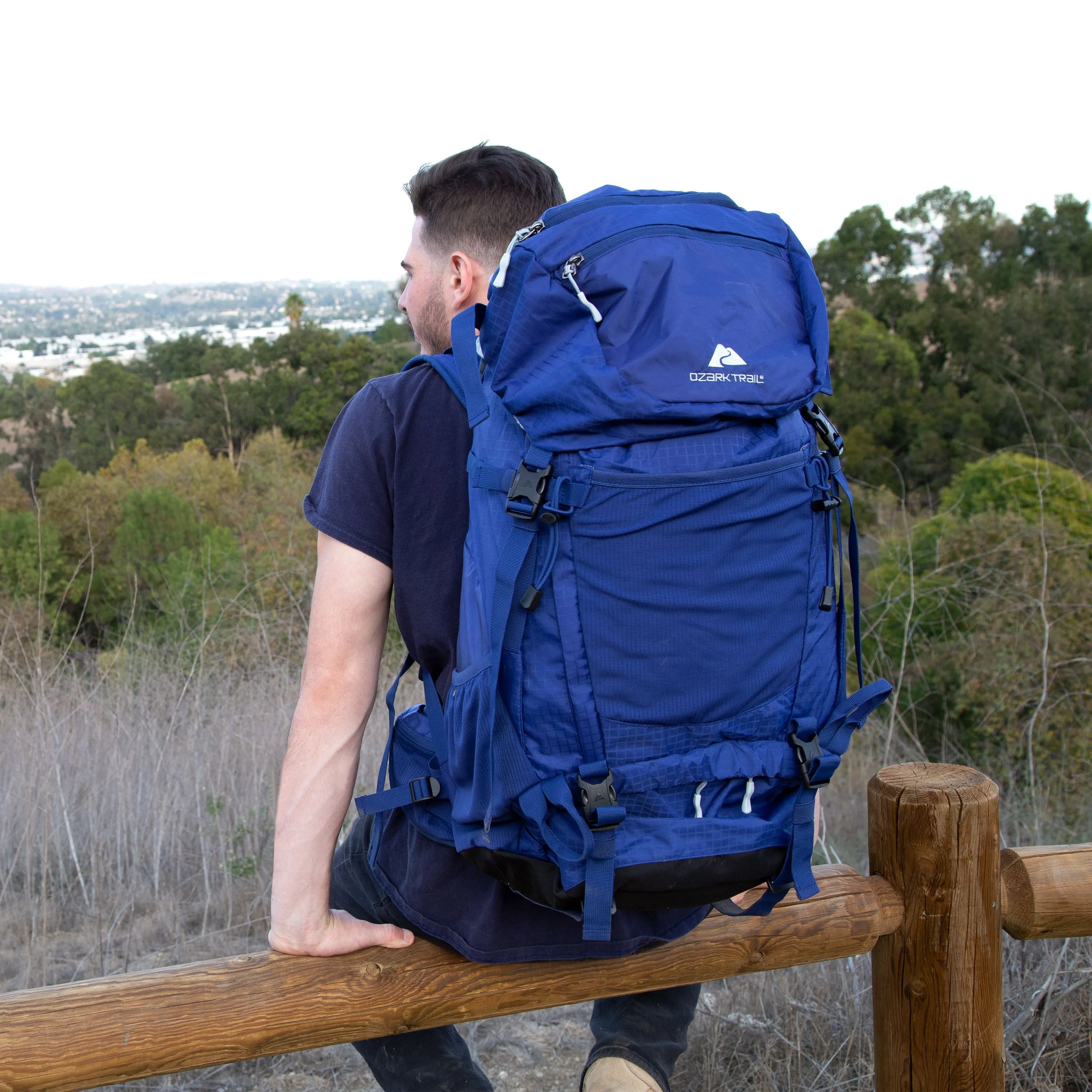 Ozark Trail Himont 50L Backpacking Backpack, Blue