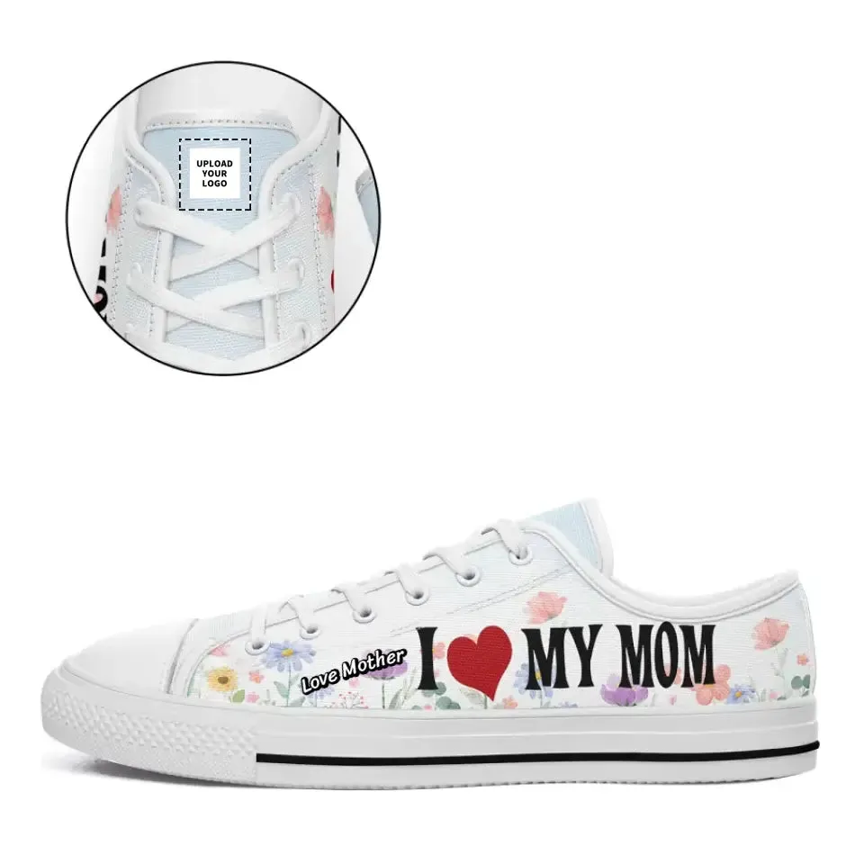 Personalized Canvas Sneakers, Custom Comfortable Shoes, Love's Gift for Mom