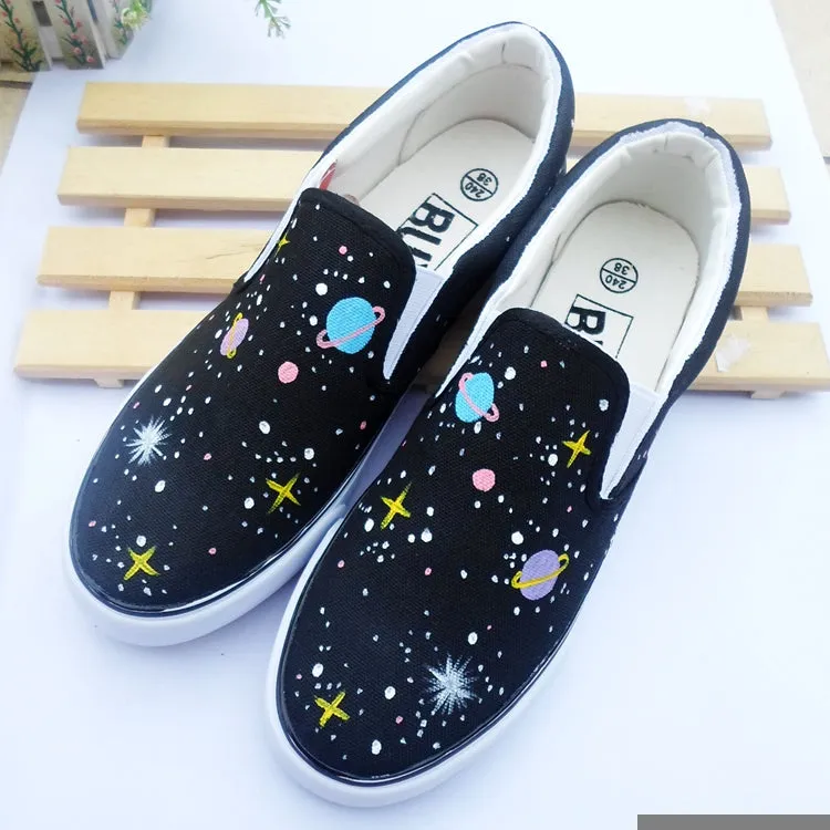 Planet Hand-painted Canvas Shoes AD11031