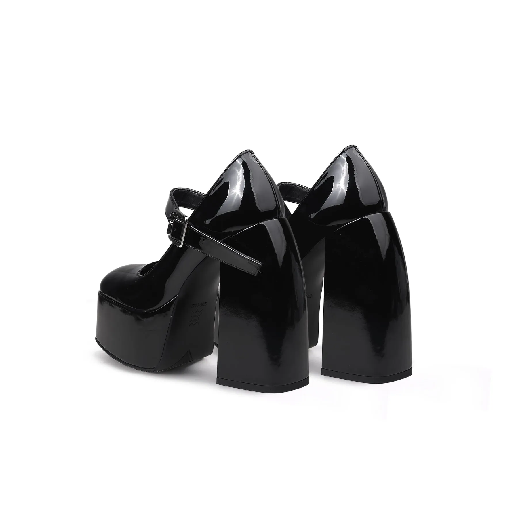 Platform-Heel Mary Jane Pumps