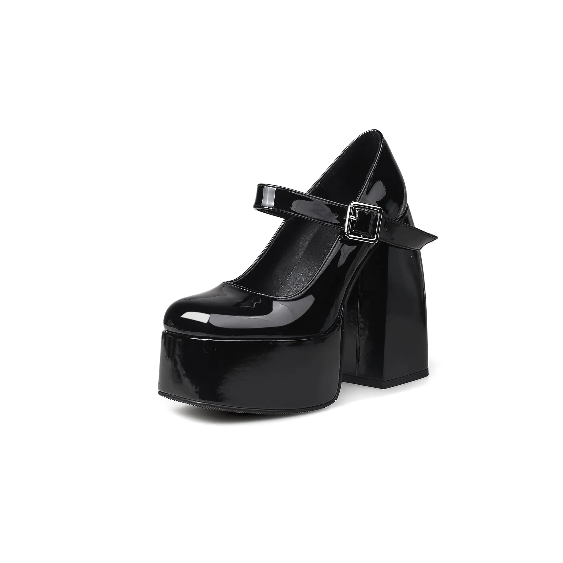 Platform-Heel Mary Jane Pumps