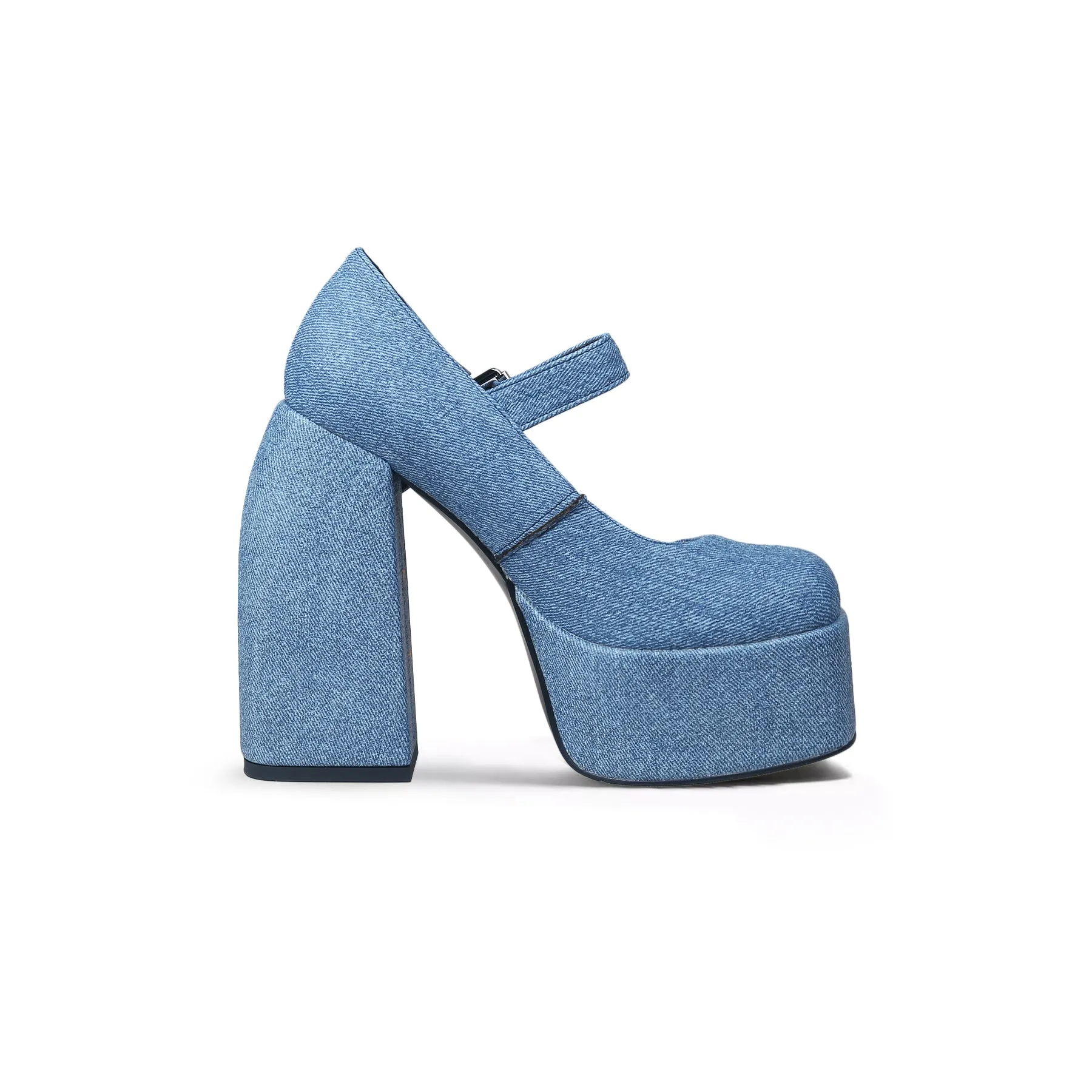 Platform-Heel Mary Jane Pumps