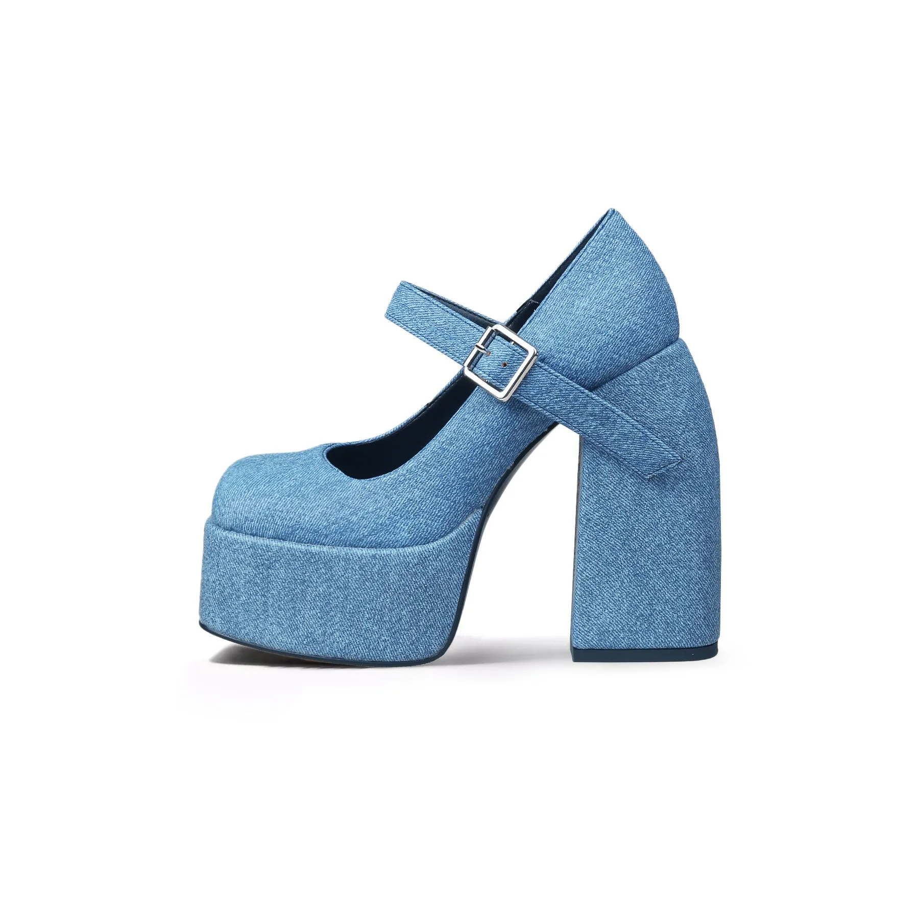 Platform-Heel Mary Jane Pumps