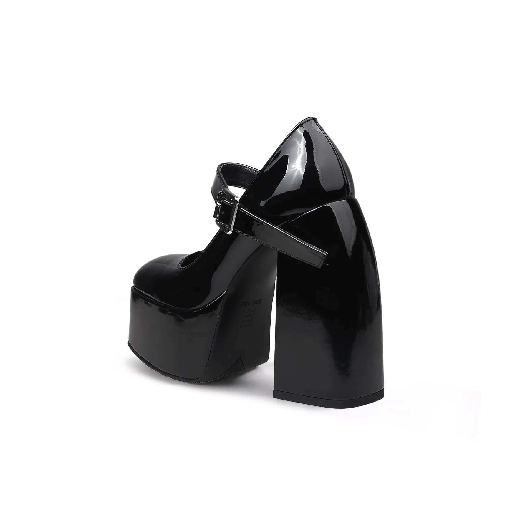 Platform-Heel Mary Jane Pumps