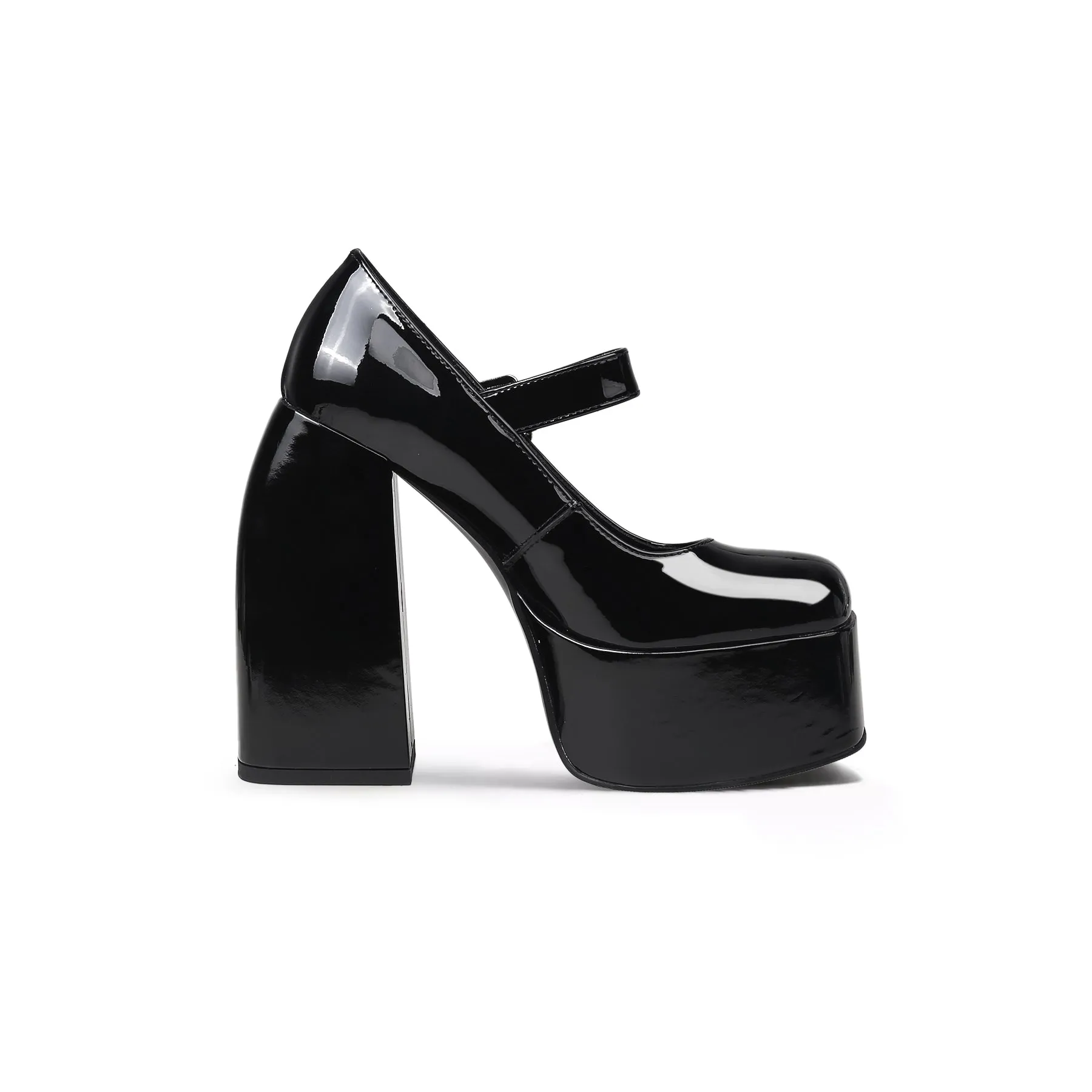 Platform-Heel Mary Jane Pumps