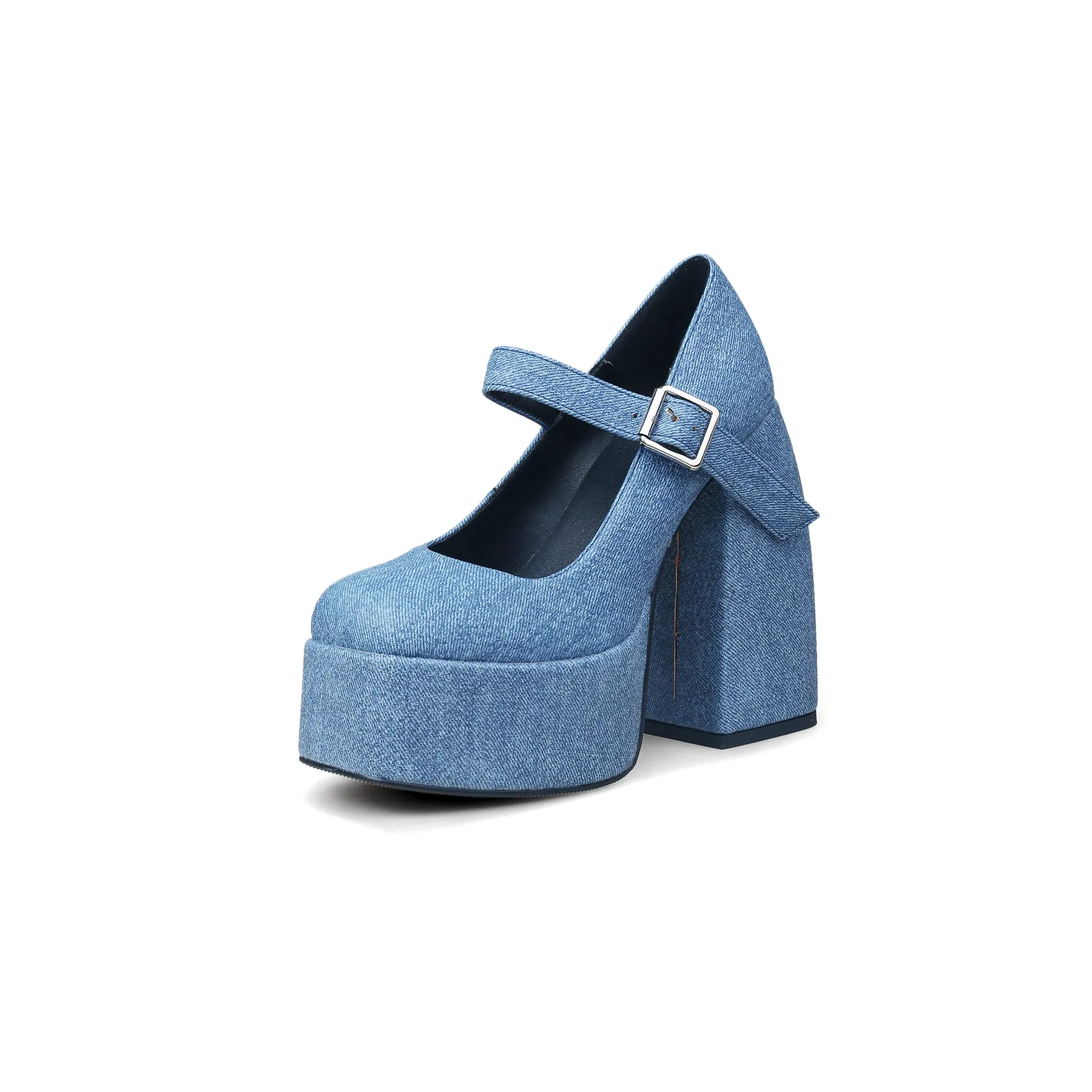 Platform-Heel Mary Jane Pumps