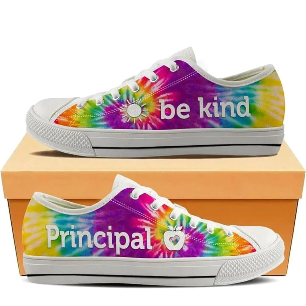 Principal Bekind Tie Dye Canvas Low Top Shoes, Low Top Sneaker, Low Top Canvas Shoes