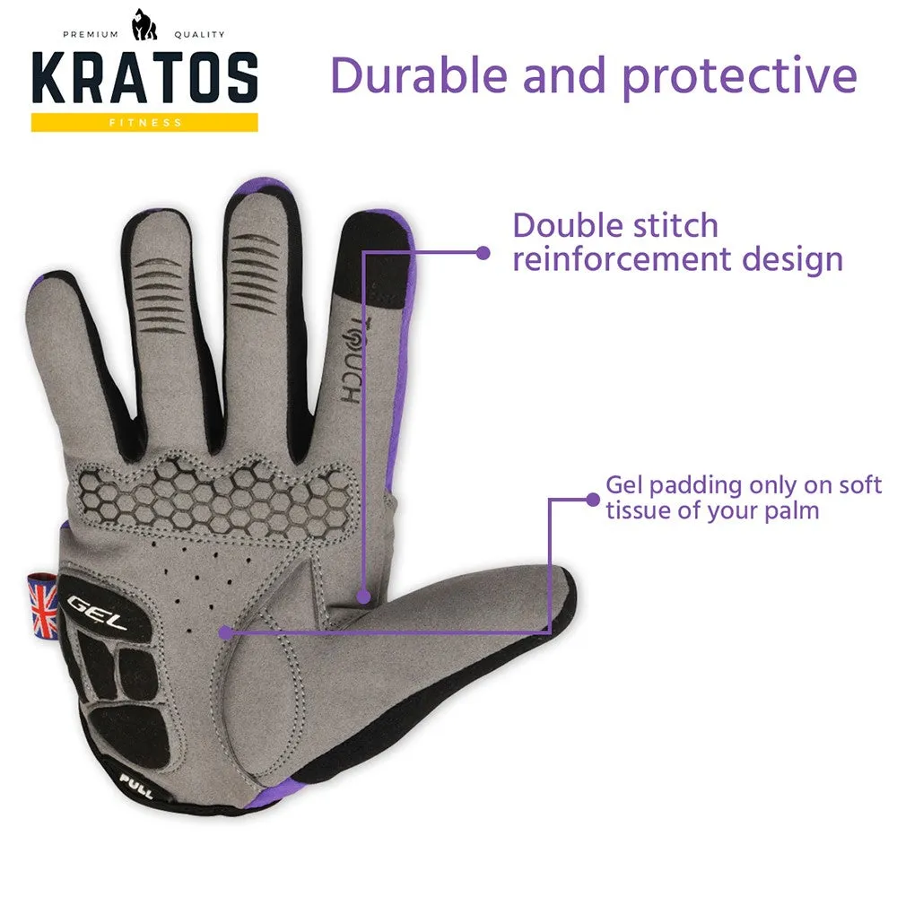 Purple Cycling/MTB Gloves Full Finger for Women or Men