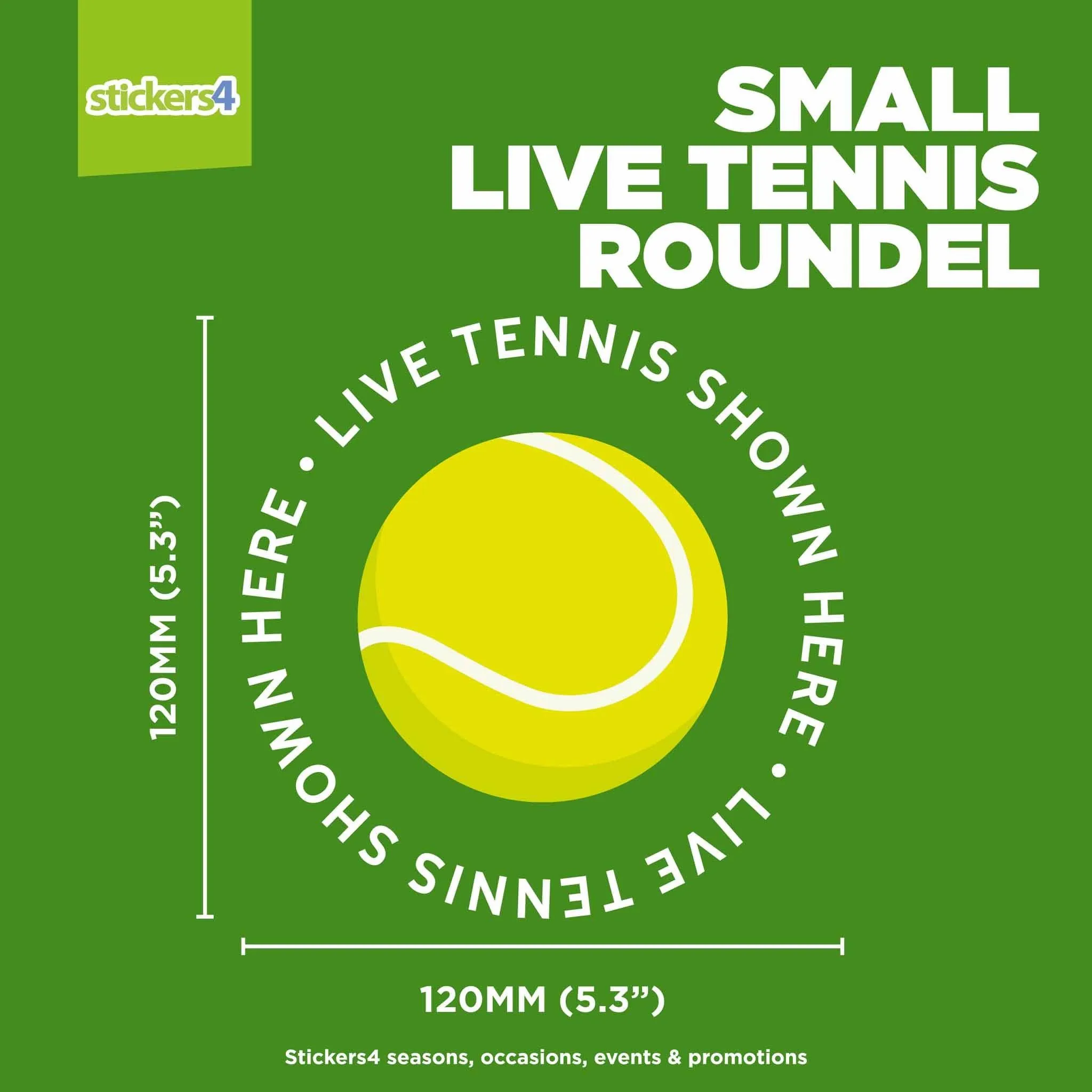 "Live Tennis Shown Here" Roundel Window Sticker