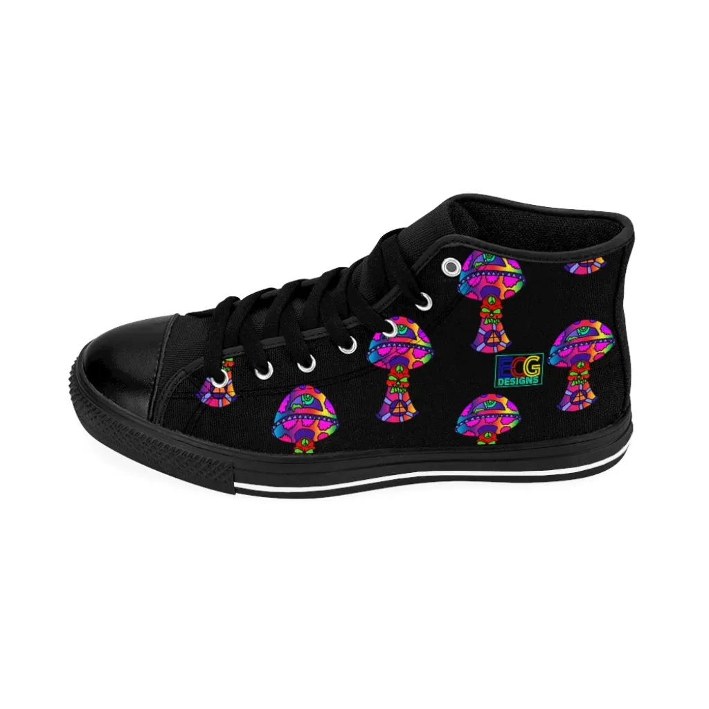 Rainbow Skull Shroom Men's High-top Sneakers