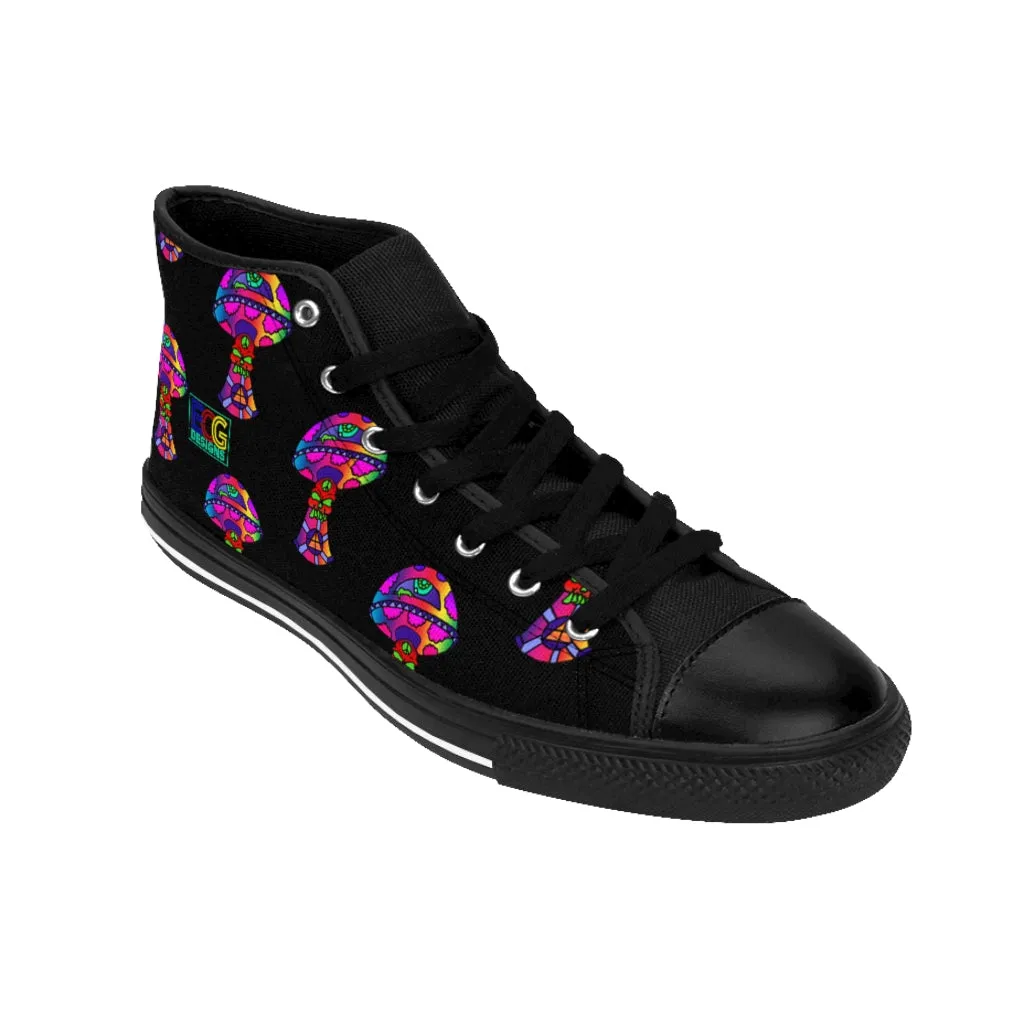 Rainbow Skull Shroom Men's High-top Sneakers