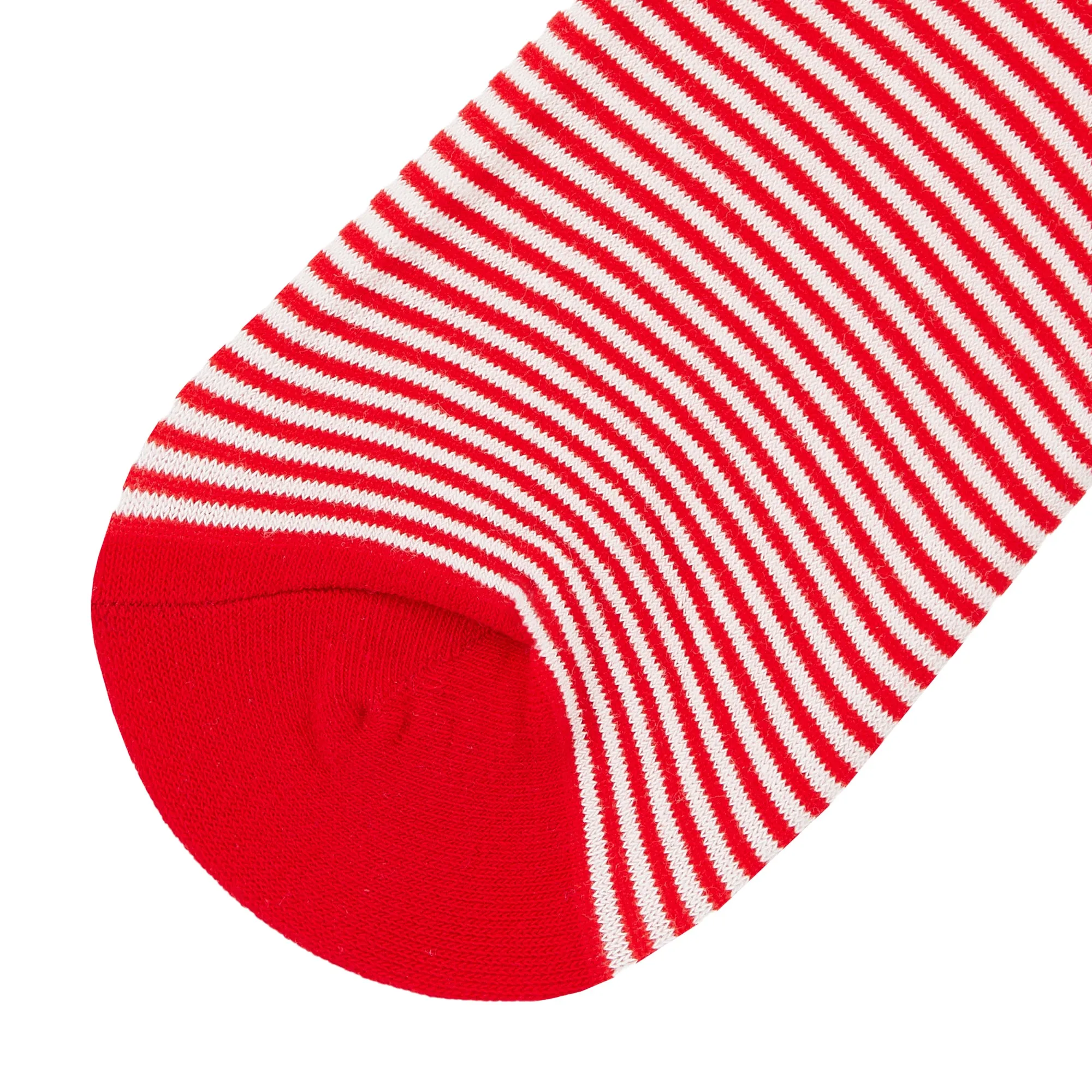 Red Stripe Printed Quarter Length Socks