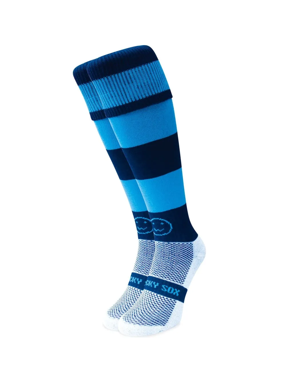 Riding socks - Navy and Sky Blue Hoops