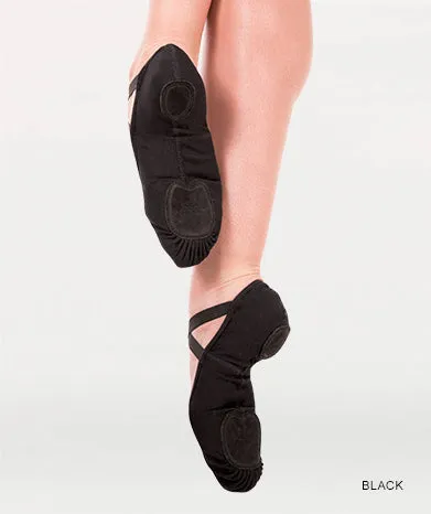 Riley -- 4 Way Stretch Canvas Split Sole Ballet -- Black