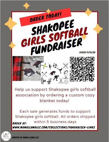 SHAKOPEE GIRLS SOFTBALL FUNDRAISER - Cozy Saber Blanket customizable (Closed)