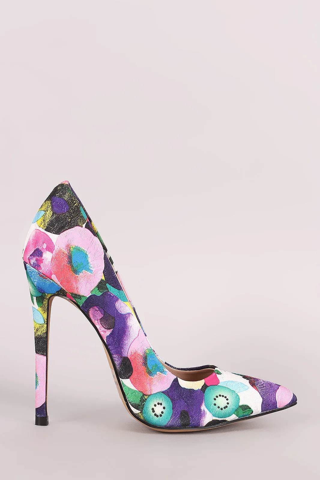 Shoe Republic LA Abstract Floral Pointy Toe Stiletto Pump