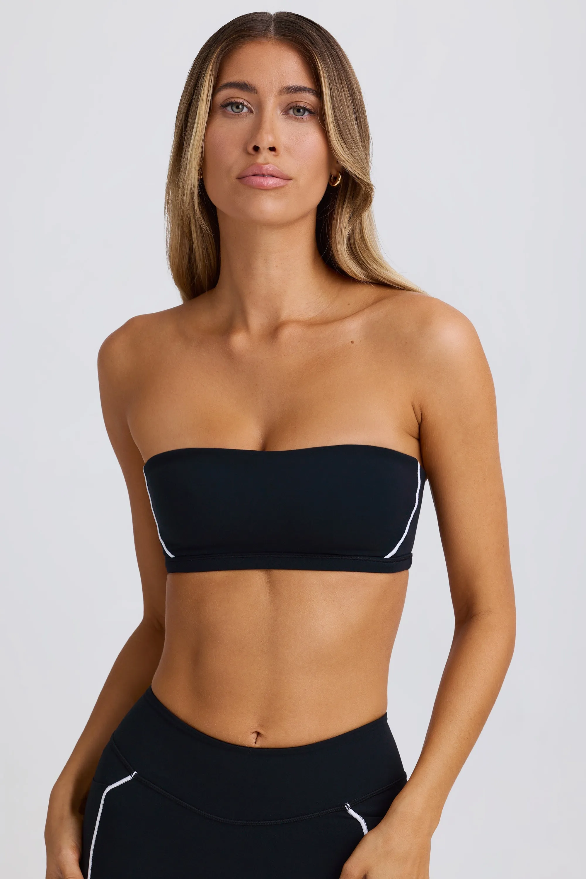 Soft Active Bandeau Sports Bra in Black