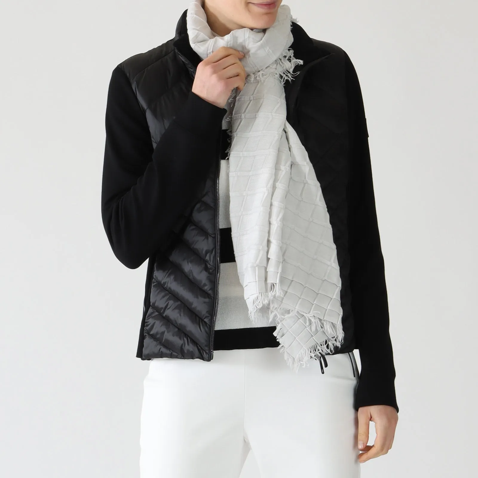 Soft Grey Pleated Scarf