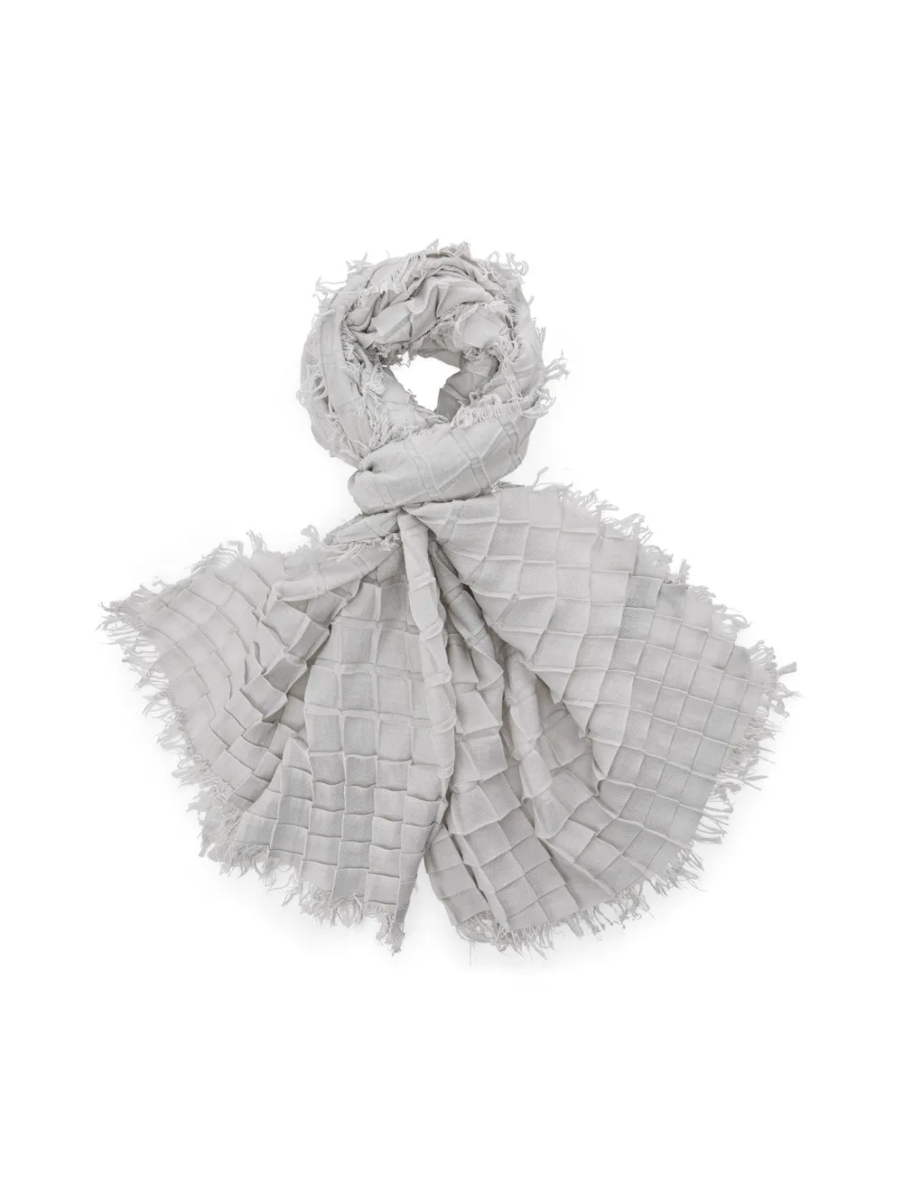 Soft Grey Pleated Scarf