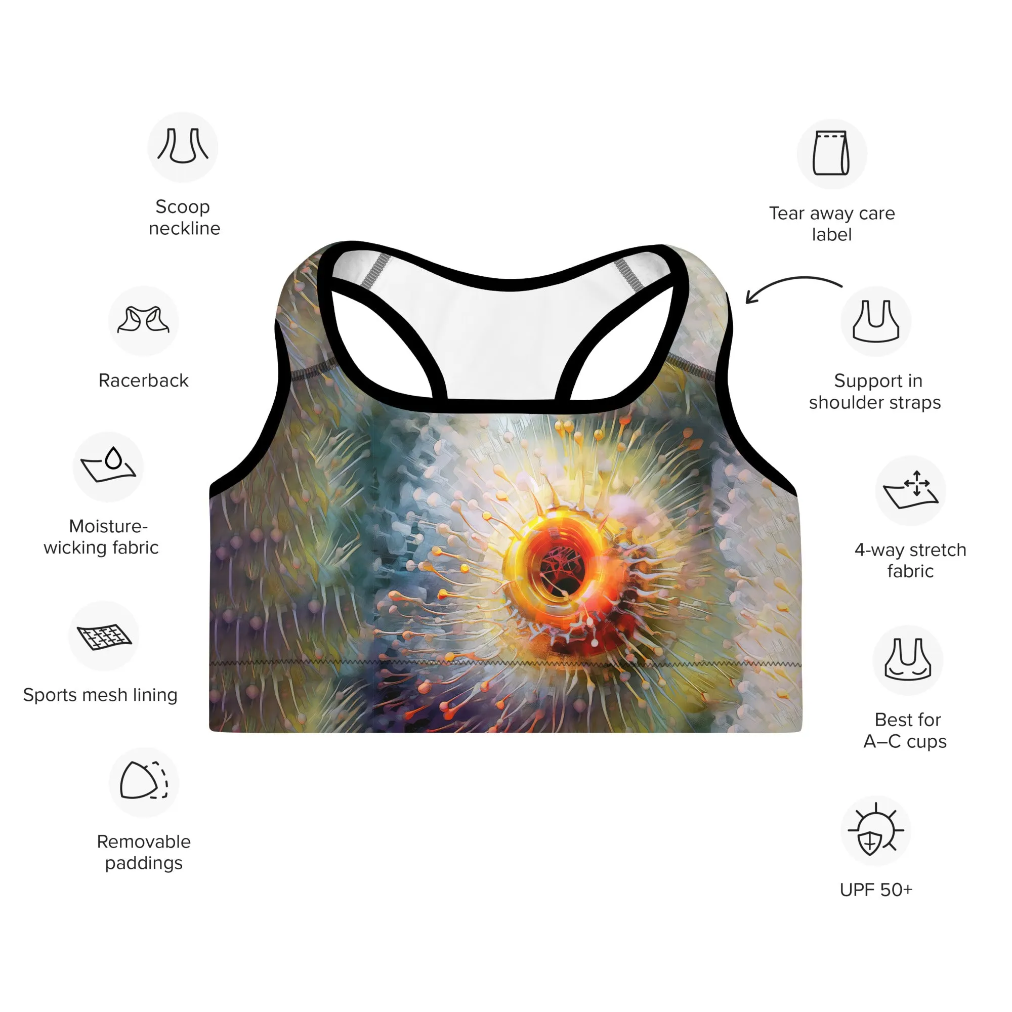 Sports Bra Microscopic Sunflower