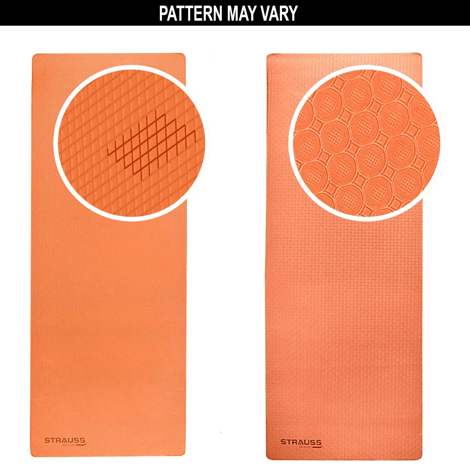 Strauss Anti Skid EVA Yoga Mat with Carry Bag, 4mm, (Orange)