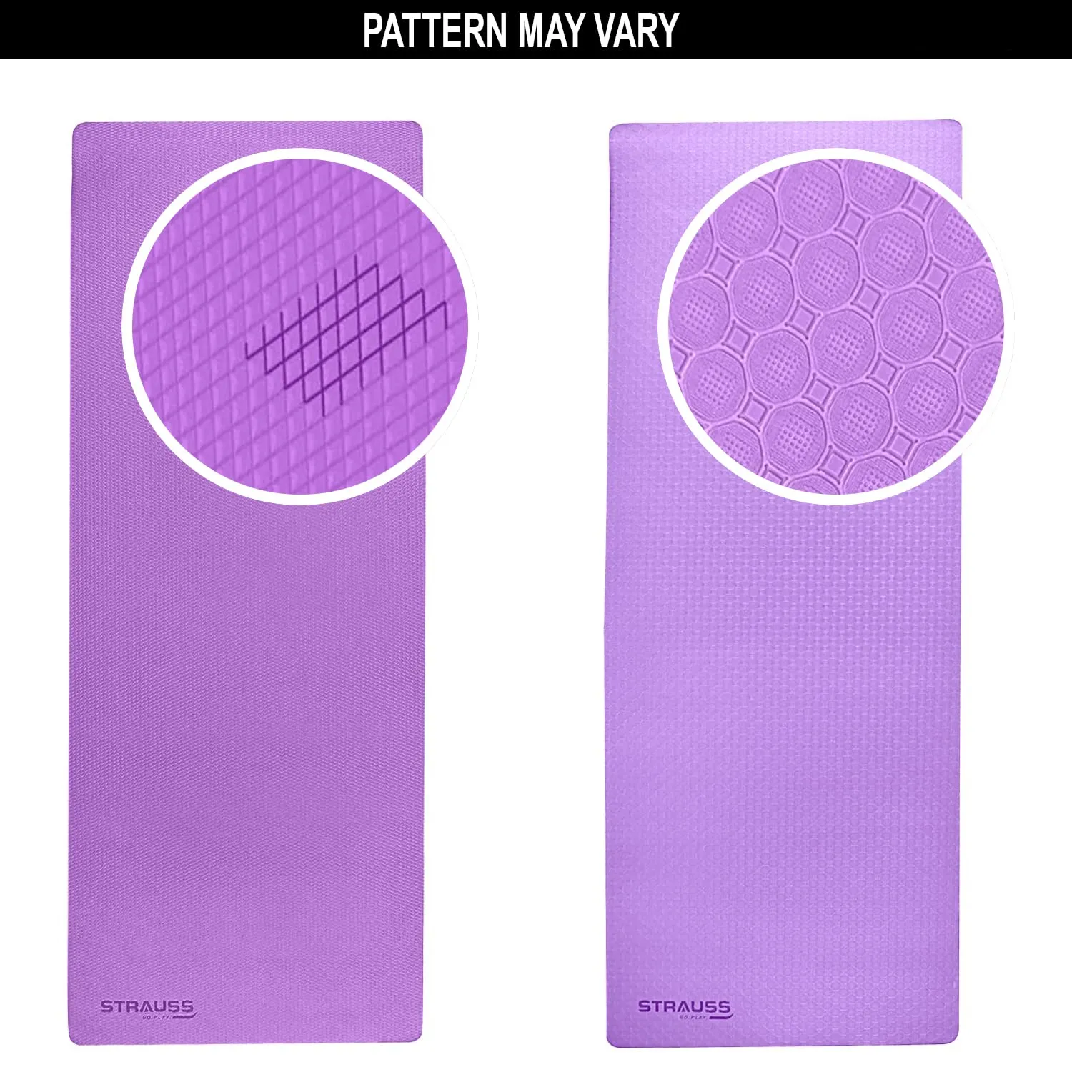 Strauss Anti Skid EVA Yoga Mat with Carry Bag, 4mm, (Purple)