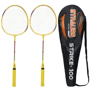 Strauss Badminton Racket Pair, Strike-100, (Iron Material)