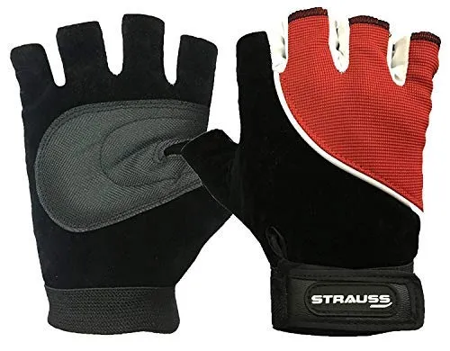 Strauss Bicycle Saddle Seat Cover, (Black), Sporty Cycling/Gym Gloves, Small, (Black/Red)