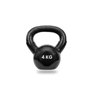 Strauss Premium Vinyl Kettlebell Weight for Men & Women | 12 Kg | Ideal for Home Workout, Yoga, Pilates, Gym Exercises | Non-Slip, Easy to Hold, Scratch Resistant (Black)