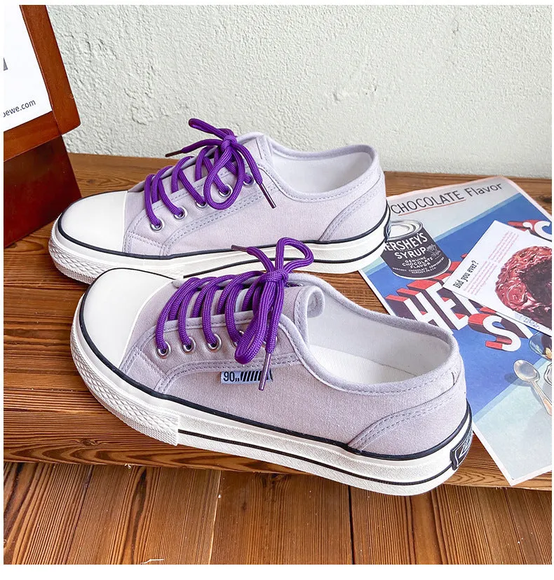 Stylish Women's Mango Toe Korean Canvas Shoes