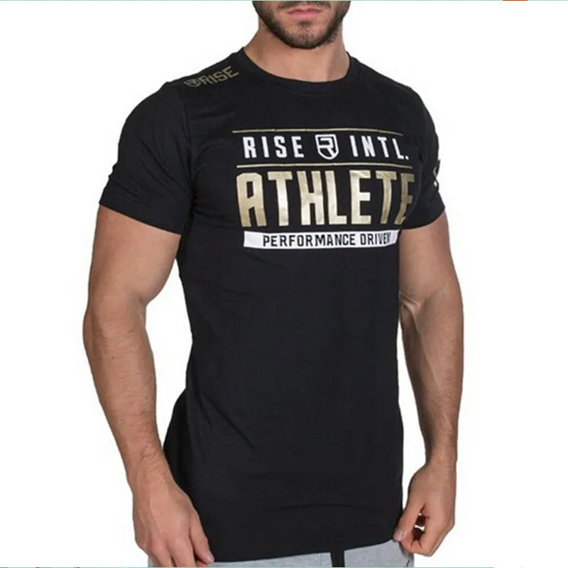 Summer mens Brand clothing Fashion Fitness t Shirt Crossfit Bodybuilding Muscle male Short sleeve Slim Cotton Tee tops apparel